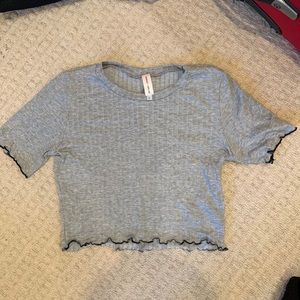 sunset and spring grey fitted crop top Bloomingdale’s